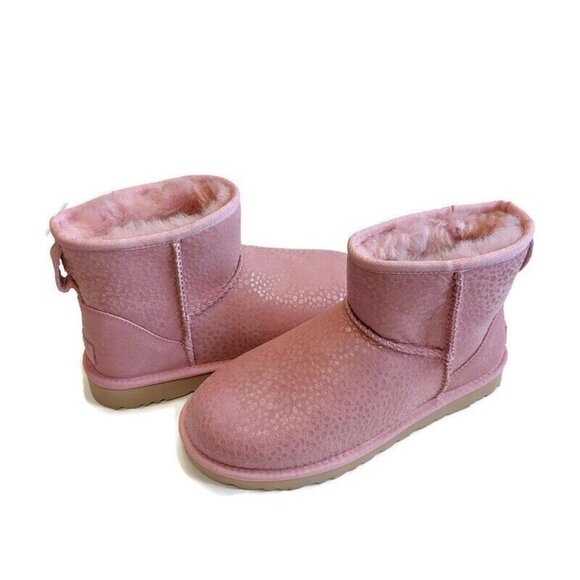 UGG Womens Size 8 Classic Mini Sparkle Spots Fashion Boots Shell Pink 1120893 - Picture 9 of 9